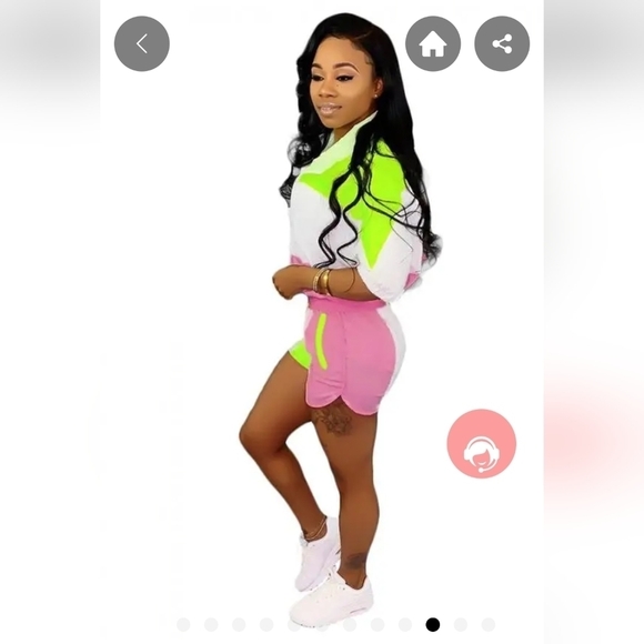 New NYLON 2 PIECE SHORT SET PLUS SIZE 1XL-2XL - Picture 2 of 2